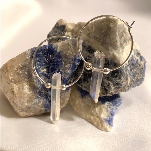 ANGEL AURA QUARTZ Hoop Earrings - Picture 2 of 5